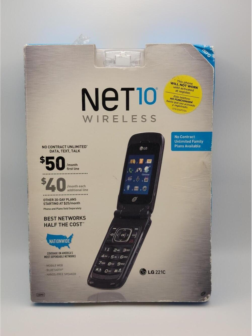 Lg 221c Flip Phone New In Box - Net 10 Wireless - 3 Available